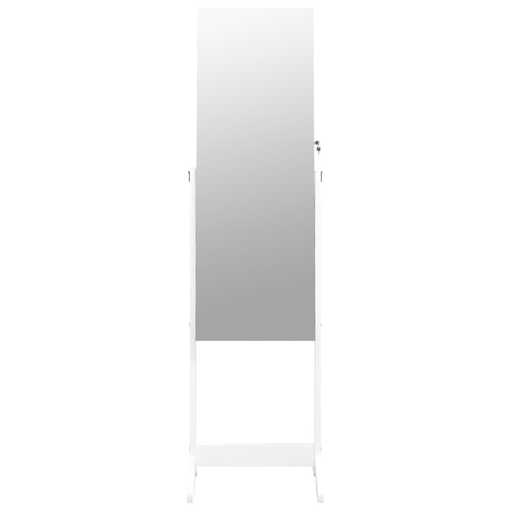 Mirror Jewellery Cabinet Free Standing White 16.5"x15"x59.8". Picture 3