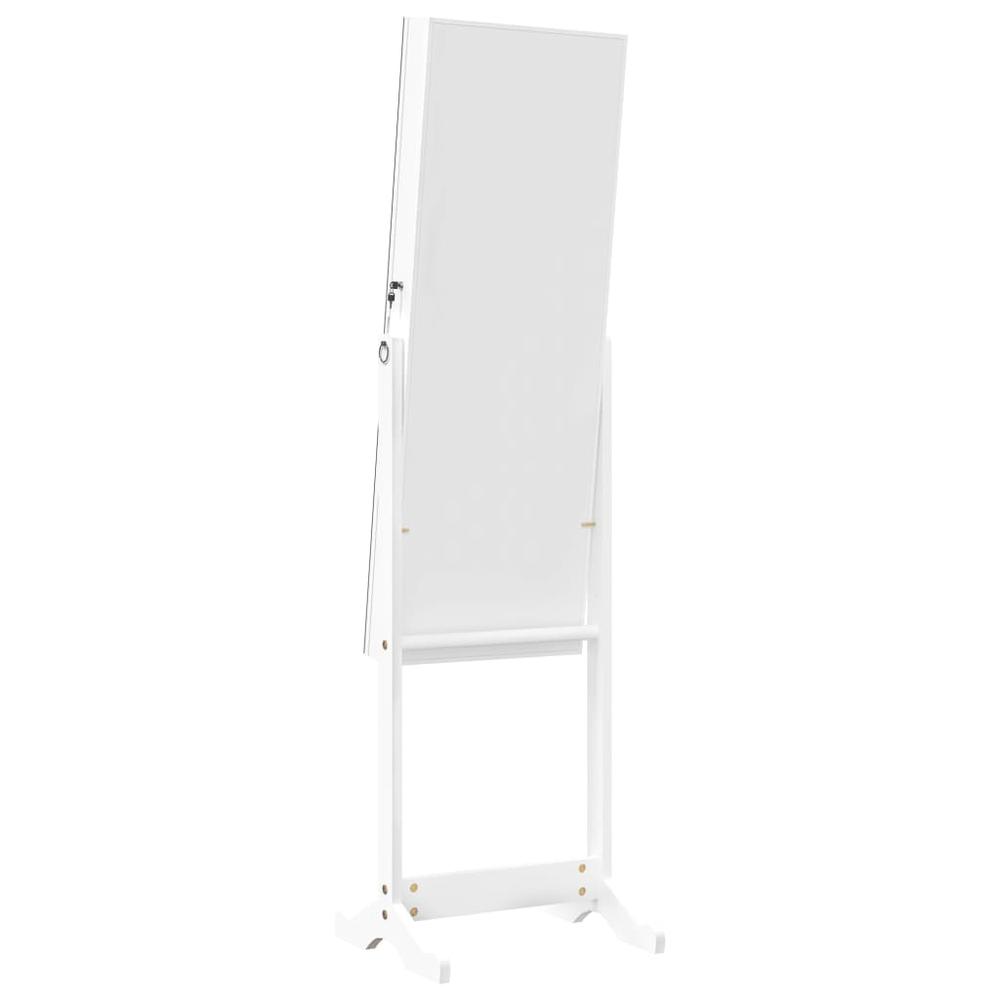 Mirror Jewellery Cabinet Free Standing White 16.5"x15"x59.8". Picture 5