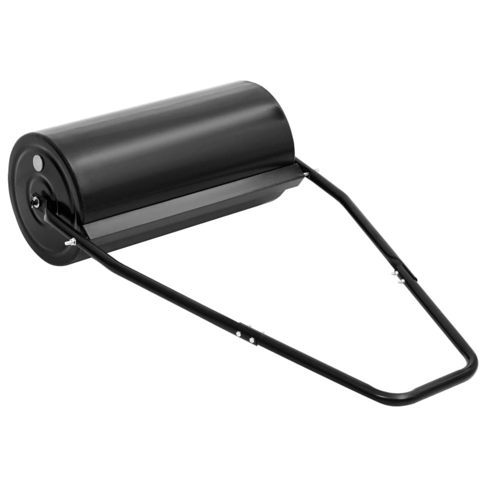 Garden Lawn Roller with Handle Black 11.1 gal Iron and Steel. Picture 2