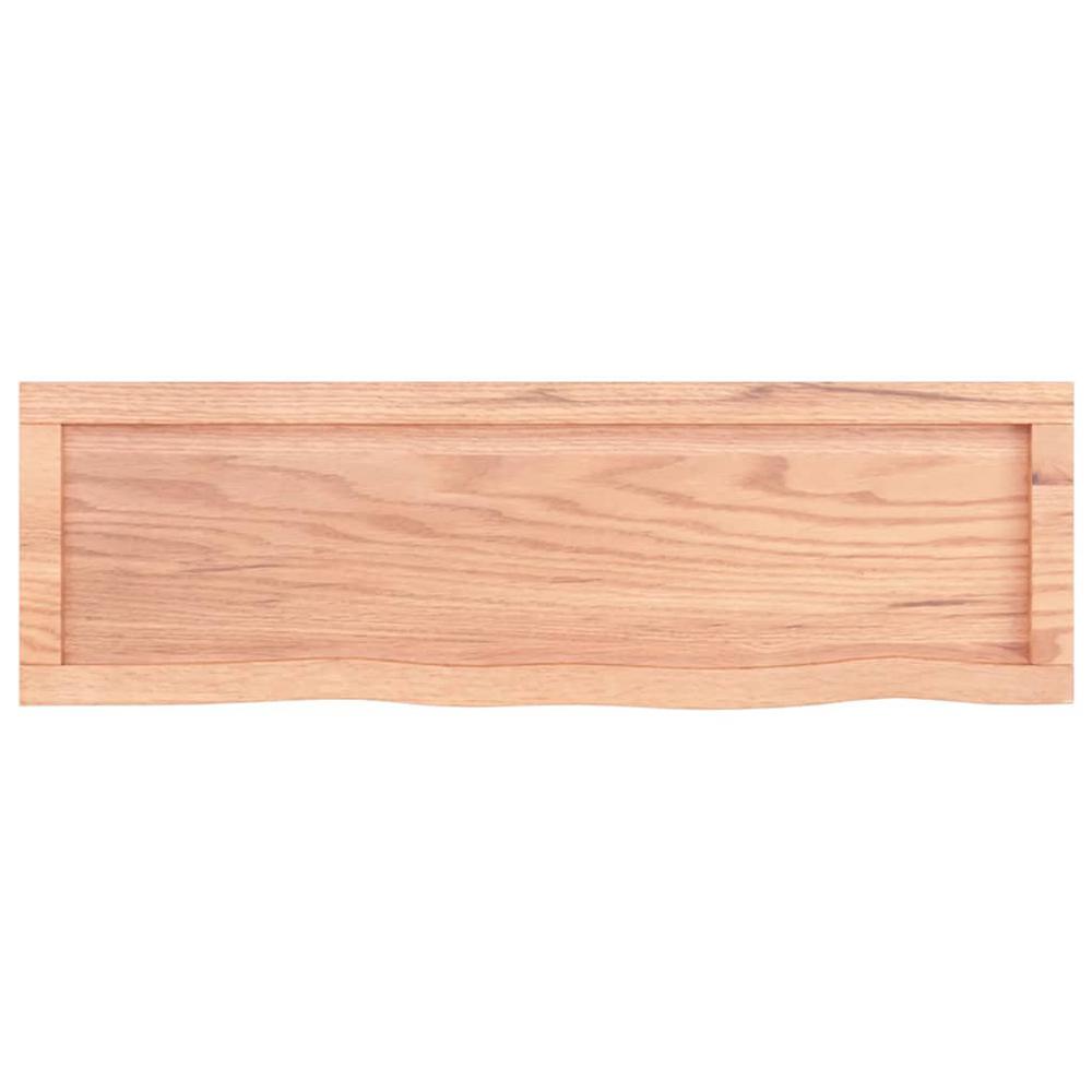 Wall Shelf Light Brown 39.4"x11.8"x(0.8"-2.4") Treated Solid Wood Oak. Picture 3