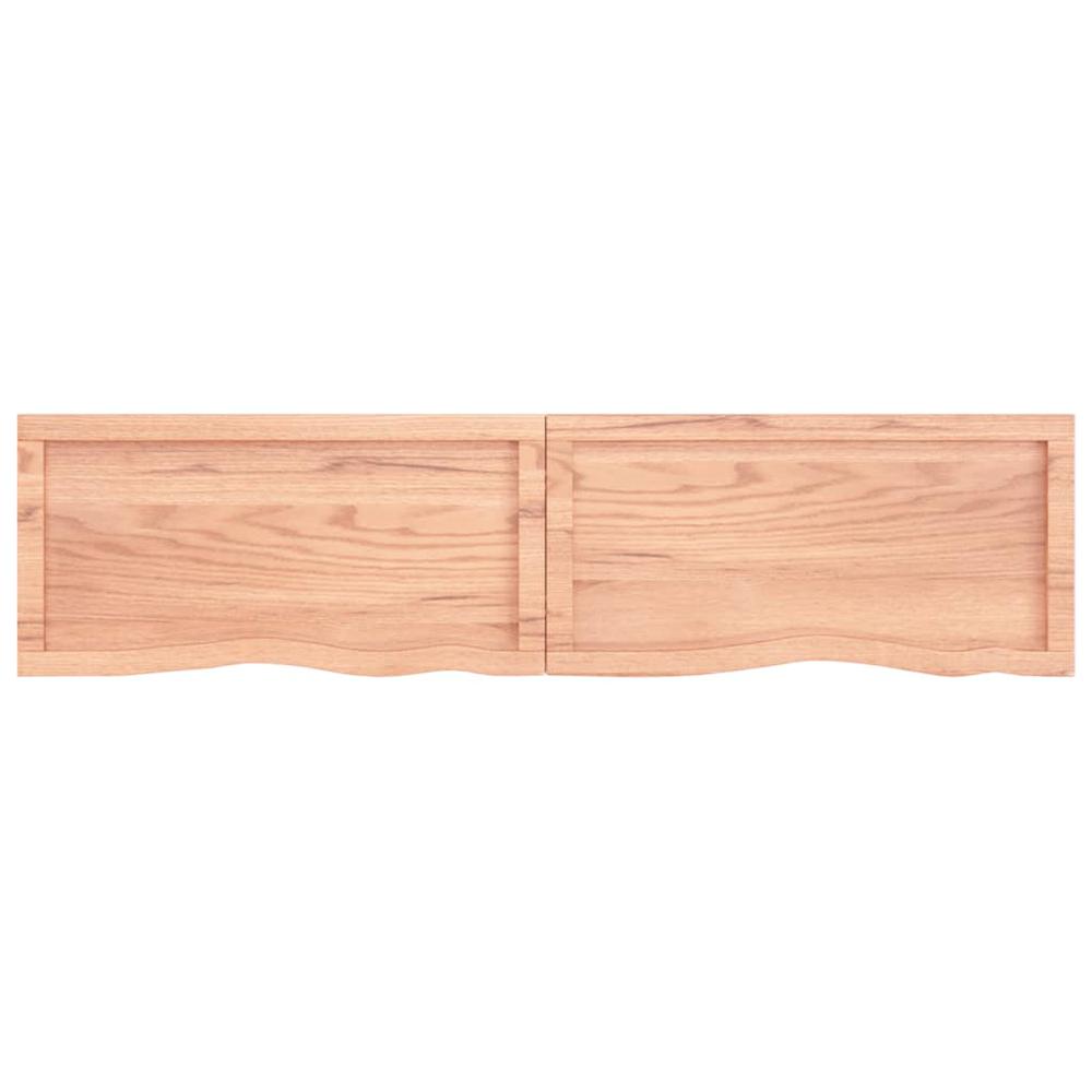 Wall Shelf Light Brown 63"x15.7"x(0.8"-1.6") Treated Solid Wood Oak. Picture 2