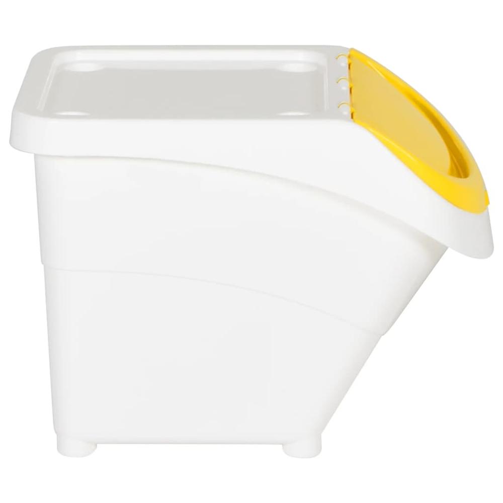 Stackable Waste Bins with Lids 3 pcs White PP 20.6 gal. Picture 3