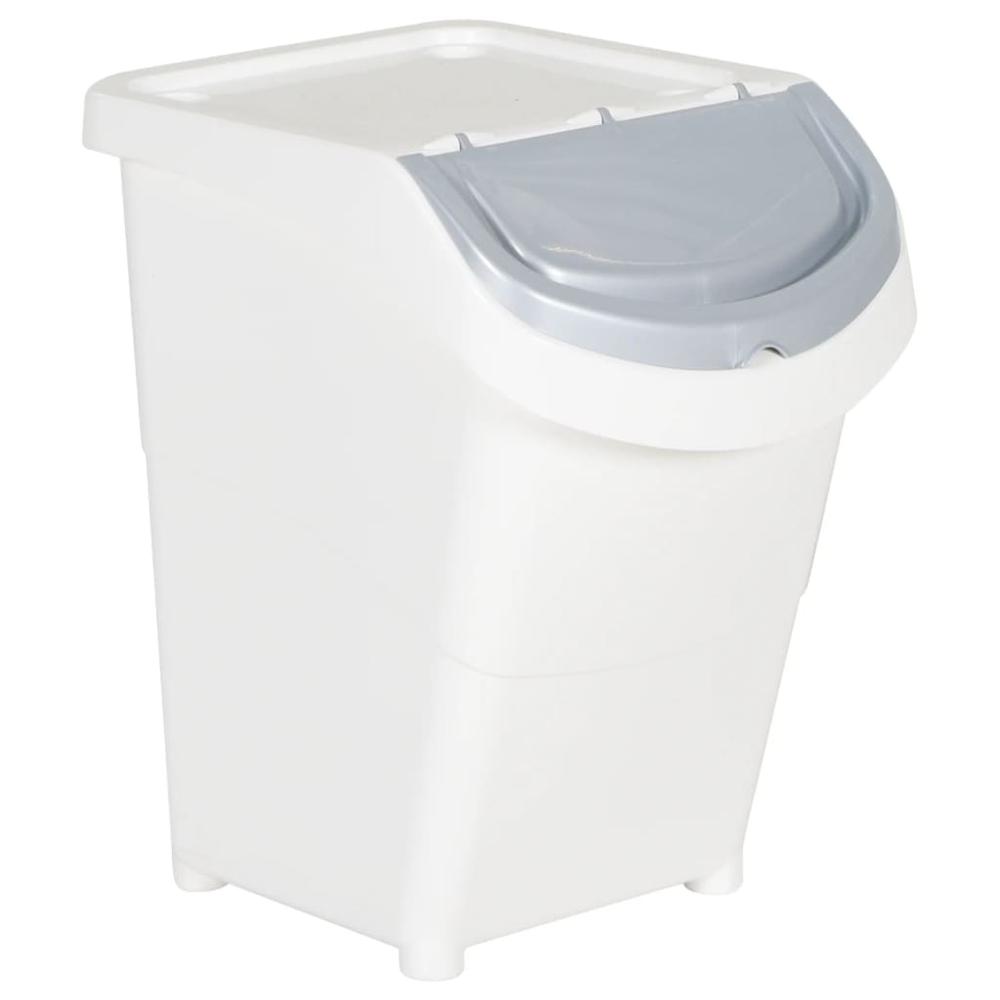 Stackable Waste Bins with Lids 3 pcs White PP 31.7 gal. Picture 5