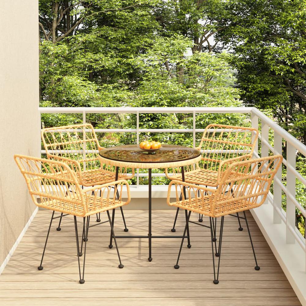 5 Piece Patio Dining Set Poly Rattan. Picture 12