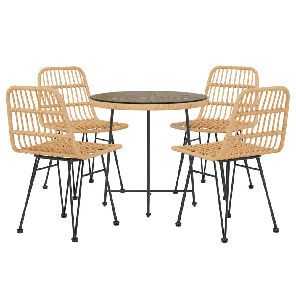 5 Piece Patio Dining Set Poly Rattan. Picture 2