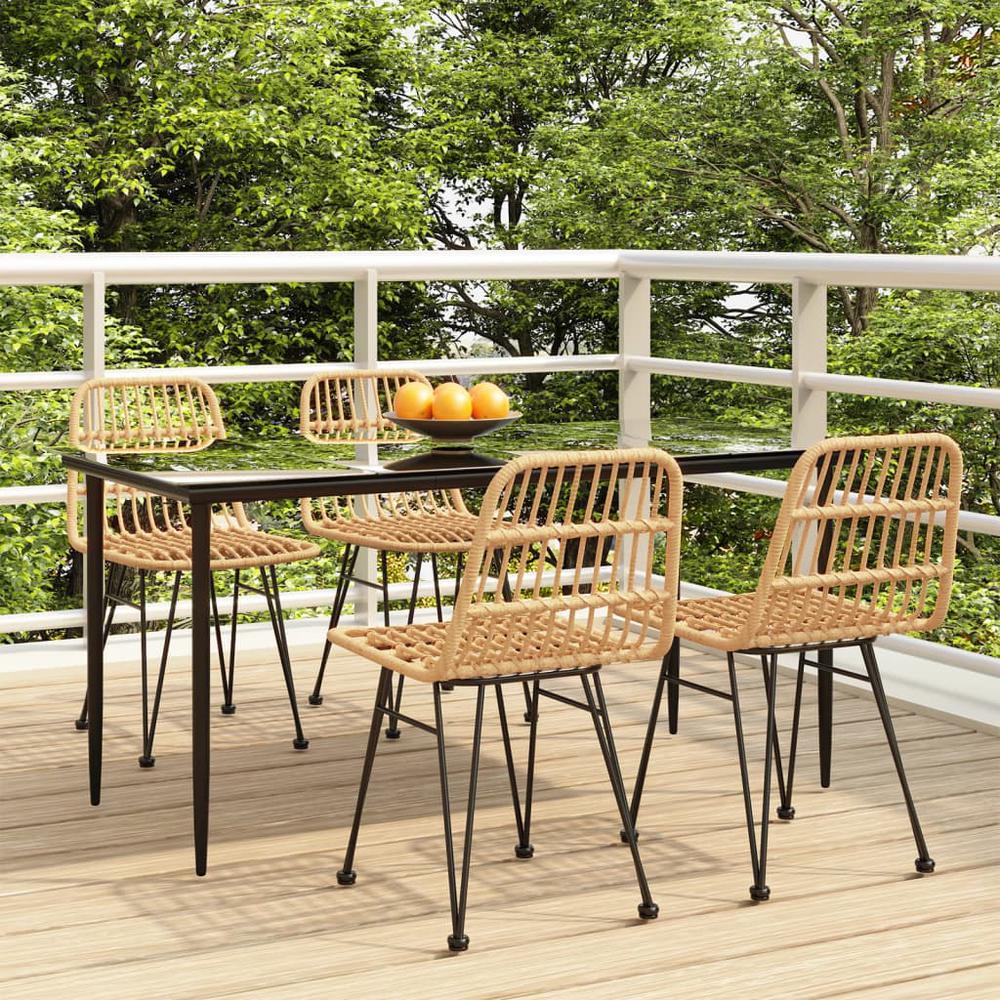 5 Piece Patio Dining Set Poly Rattan. Picture 11
