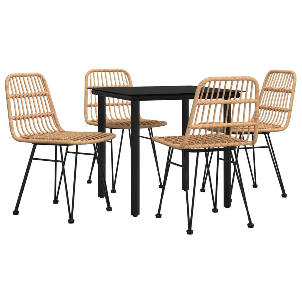 5 Piece Patio Dining Set Poly Rattan. Picture 2