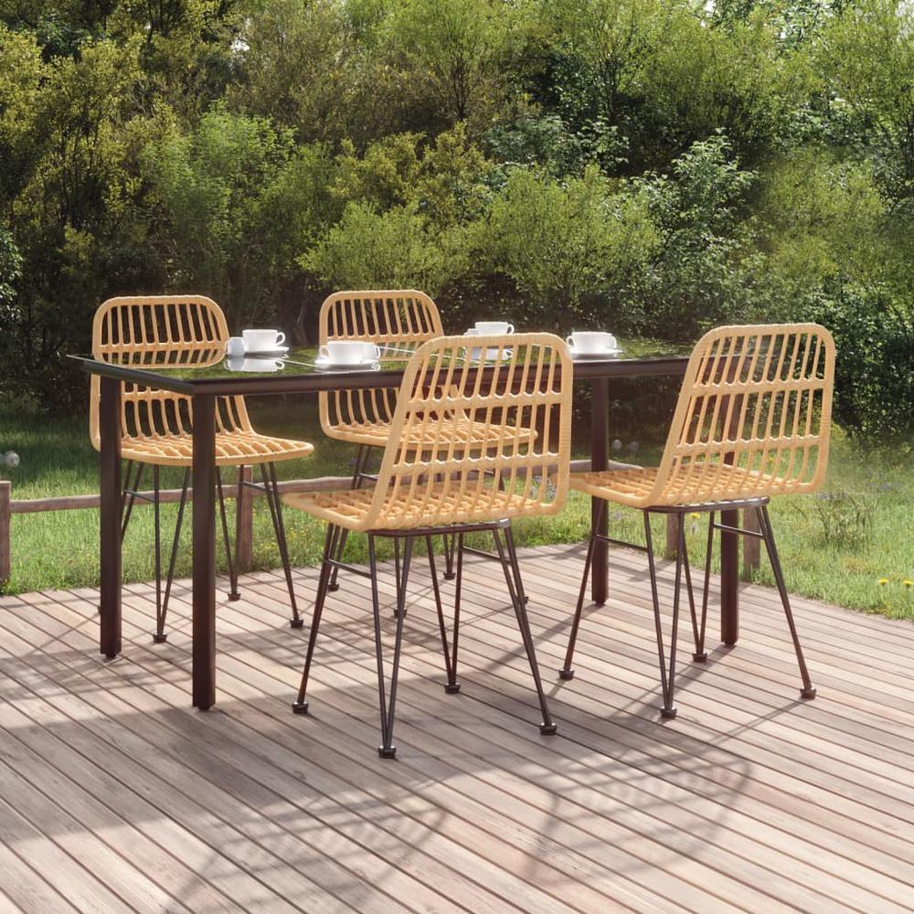 5 Piece Patio Dining Set Poly Rattan. Picture 11