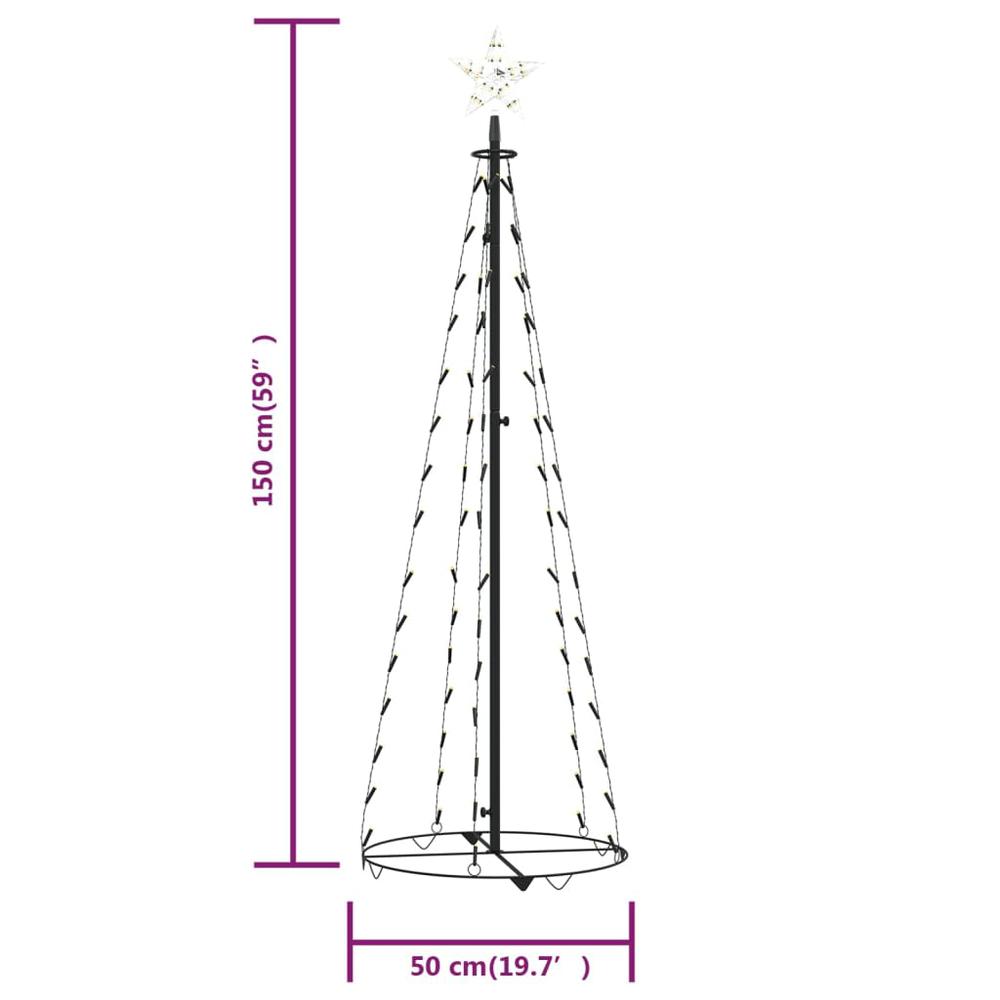 Christmas Cone Tree Warm White 84 LEDs Decoration 19.7"x59.1". Picture 7