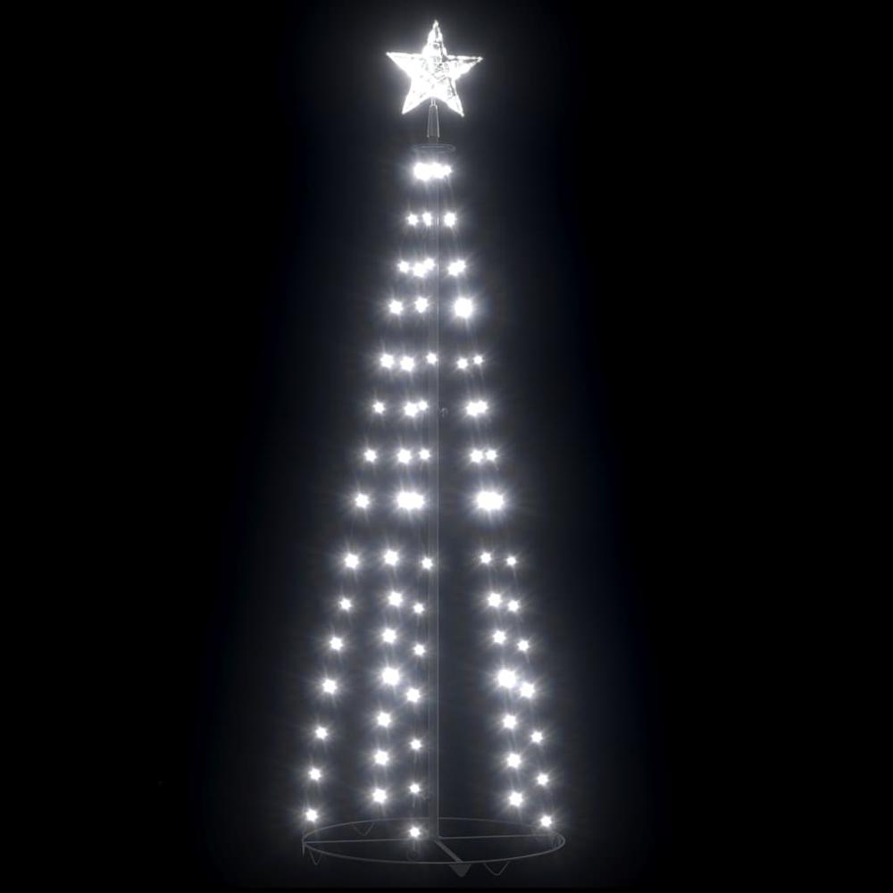 Christmas Cone Tree Cold White 84 LEDs Decoration 19.7"x59.1". Picture 1