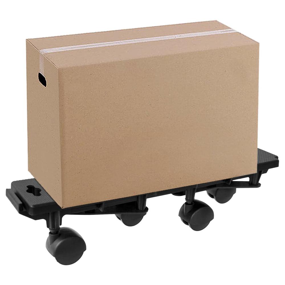 Moving Dollies with 4 Wheels 2 pcs Black Polypropylene 374.8 lb. Picture 1