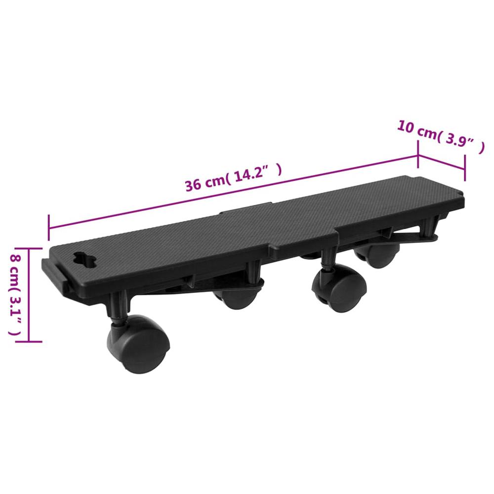 Moving Dollies with 4 Wheels 2 pcs Black Polypropylene 374.8 lb. Picture 7