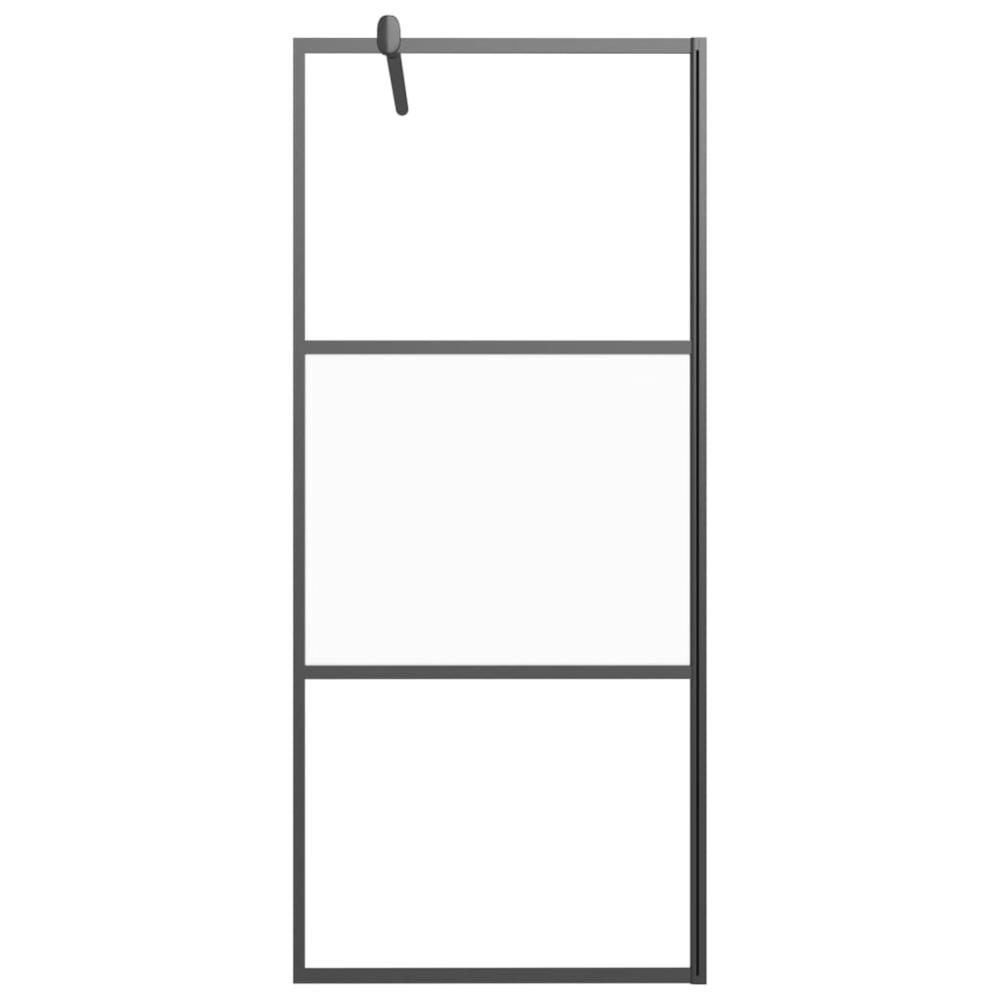 Walk-in Shower Wall with Shelf Black 35.4"x76.8" ESG Glass&Aluminum. Picture 3