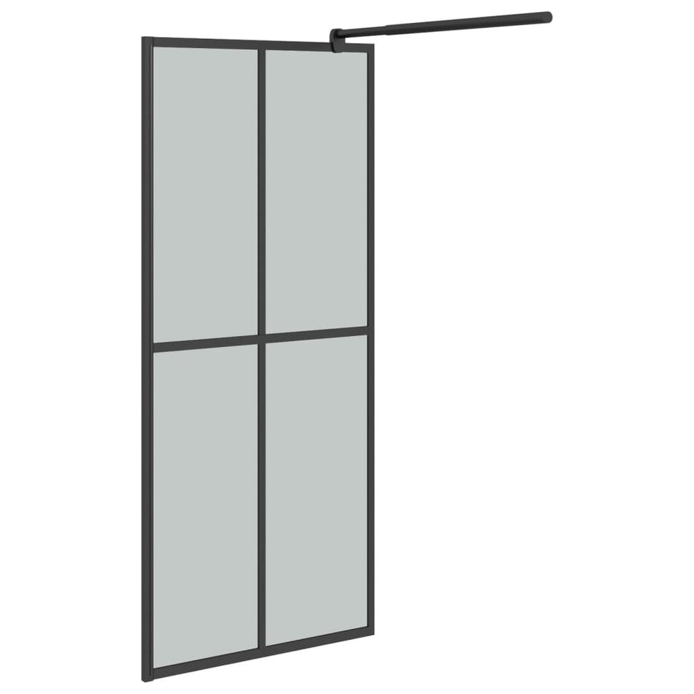 Walk-in Shower Wall with Shelf Black 39.4"x76.8" ESG Glass&Aluminum. Picture 4