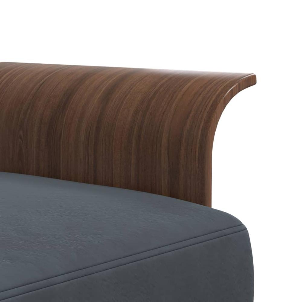 L-shaped Sofa Bed Dark Gray 109.8"x55.1"x27.6" Velvet. Picture 8