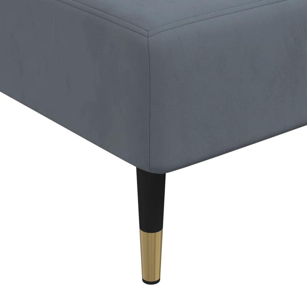 L-shaped Sofa Bed Dark Gray 109.8"x55.1"x27.6" Velvet. Picture 9