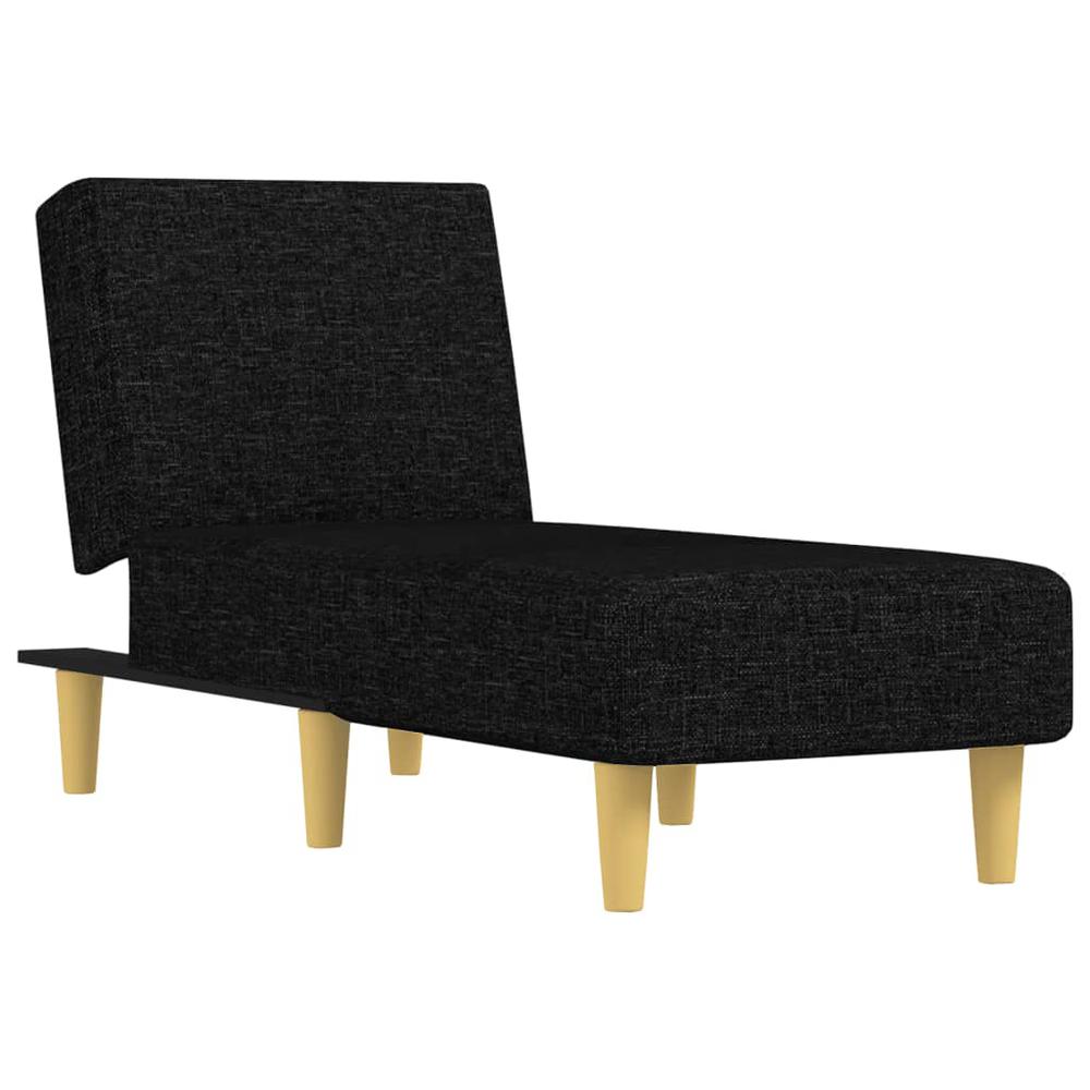 Chaise Longue Black Fabric. Picture 1