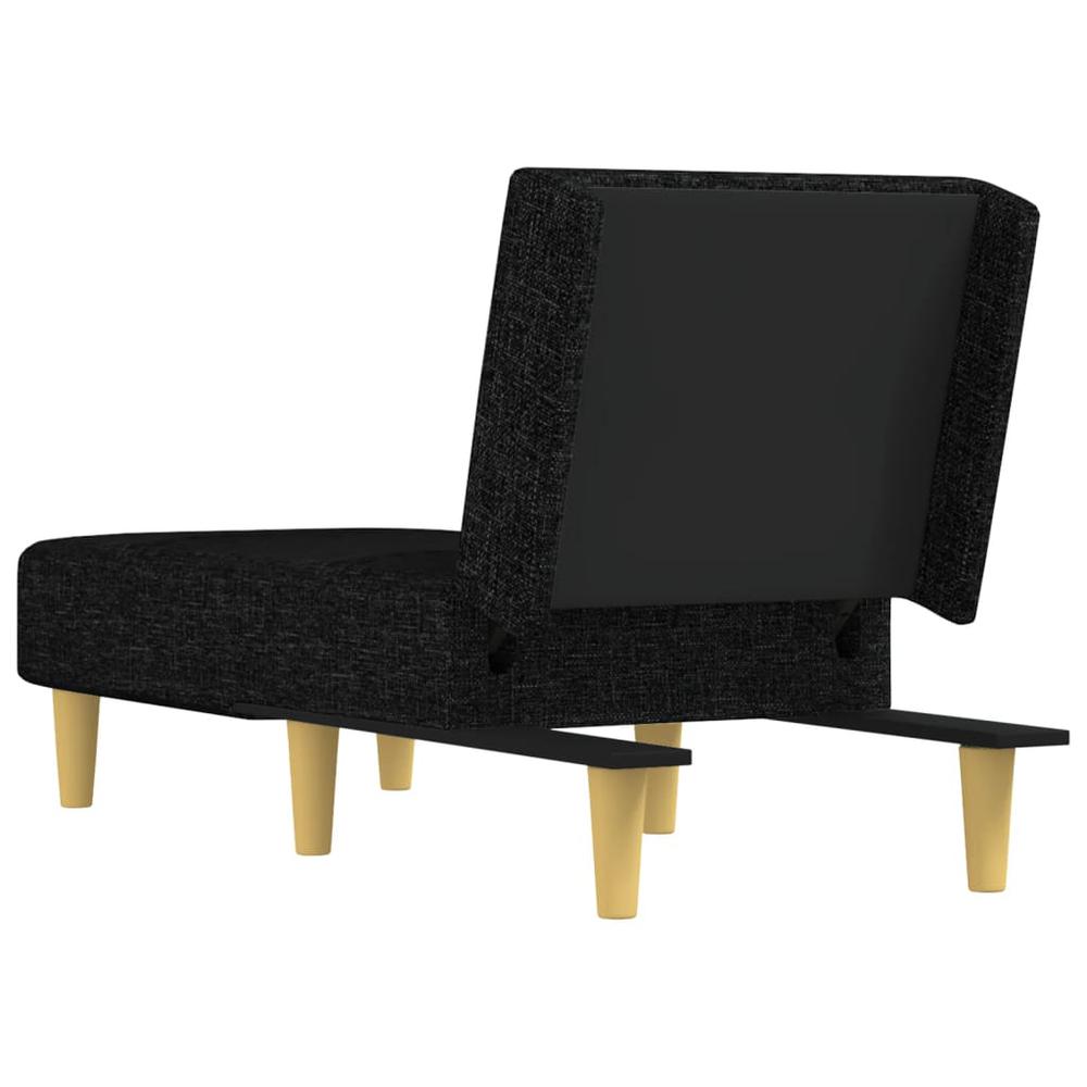 Chaise Longue Black Fabric. Picture 4