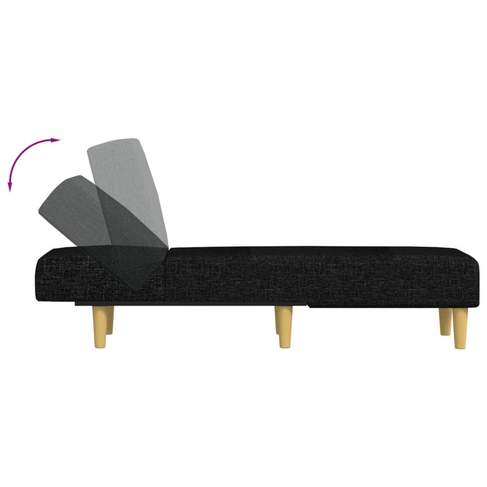 Chaise Longue Black Fabric. Picture 5