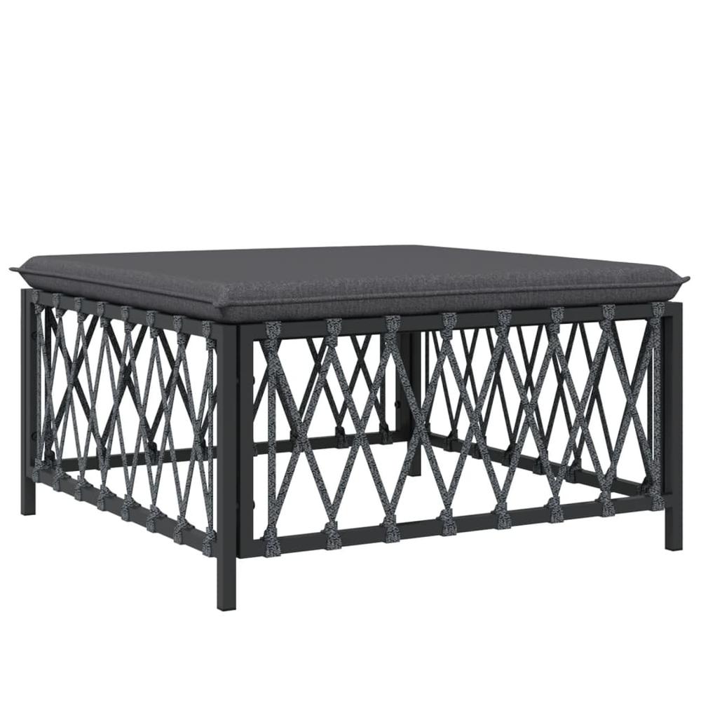 8 Piece Patio Lounge Set with Cushions Anthracite Steel. Picture 5