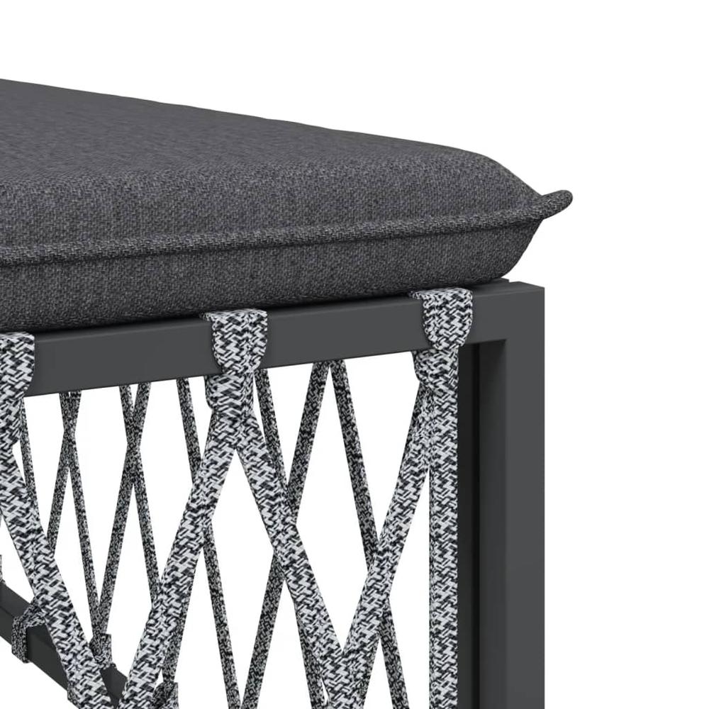 8 Piece Patio Lounge Set with Cushions Anthracite Steel. Picture 6