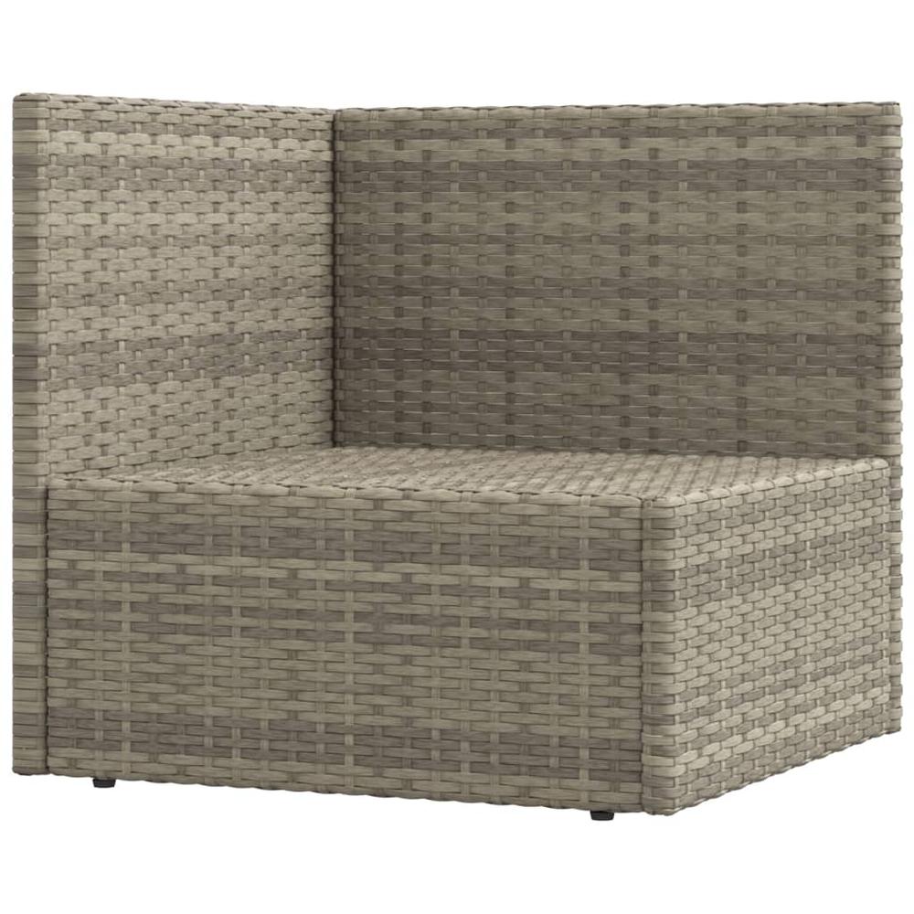 4 Piece Patio Lounge Set with Cushions Gray Poly Rattan. Picture 5