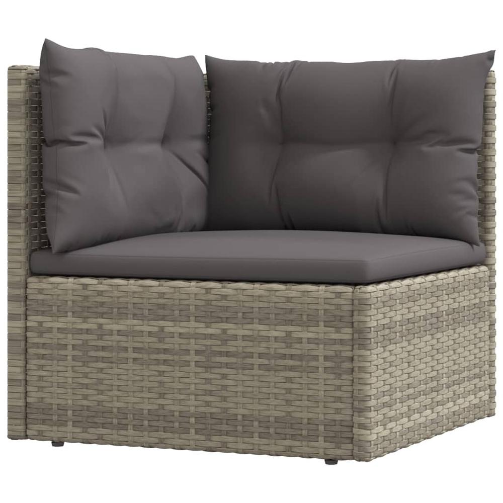 8 Piece Patio Lounge Set with Cushions Gray Poly Rattan. Picture 4