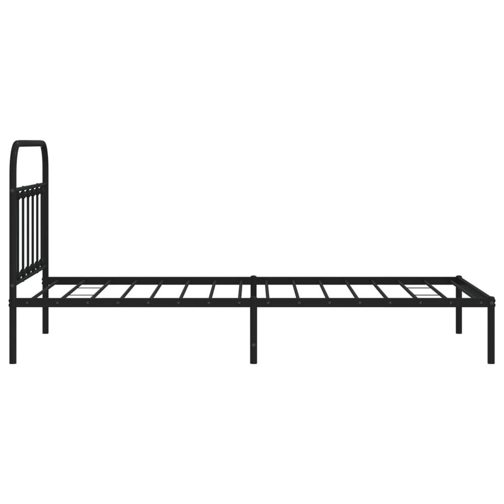 Metal Bed Frame with Headboard Black 39.4"x78.7". Picture 6