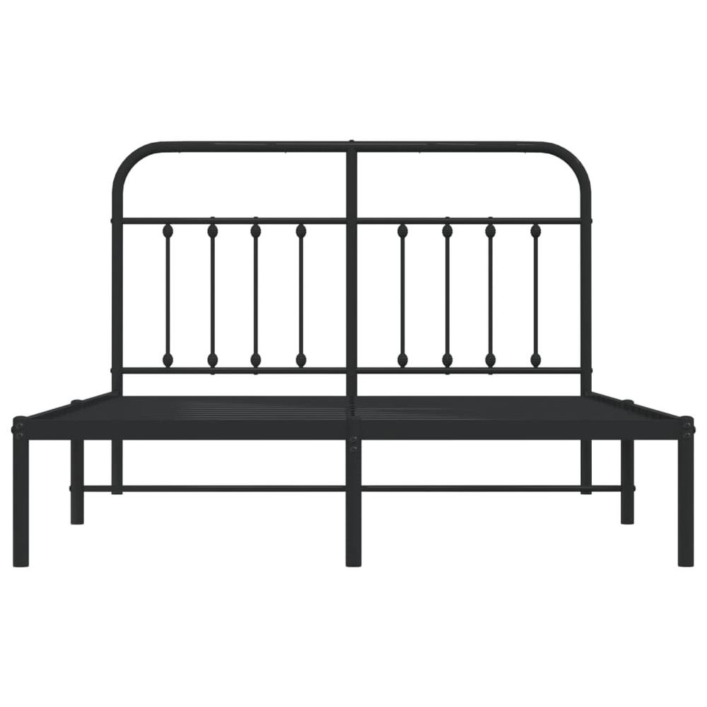 Metal Bed Frame with Headboard Black 59.1"x78.7". Picture 5