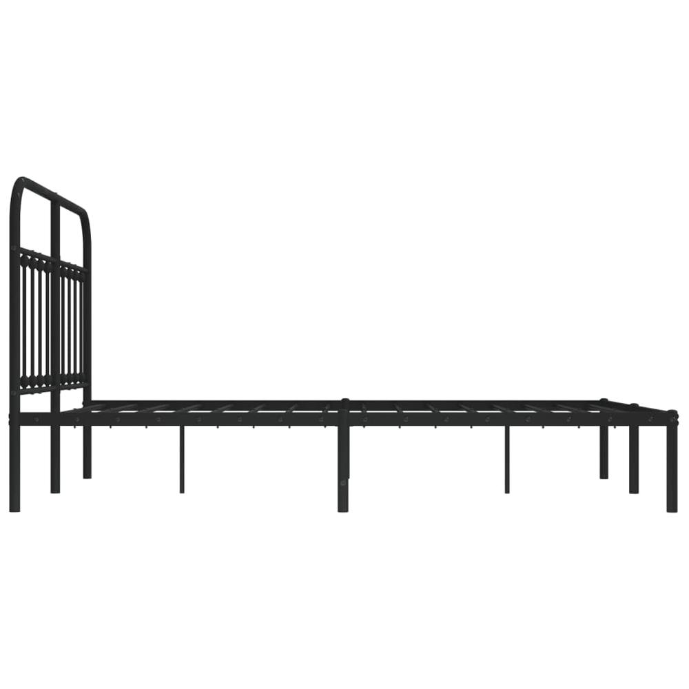 Metal Bed Frame with Headboard Black 59.1"x78.7". Picture 6