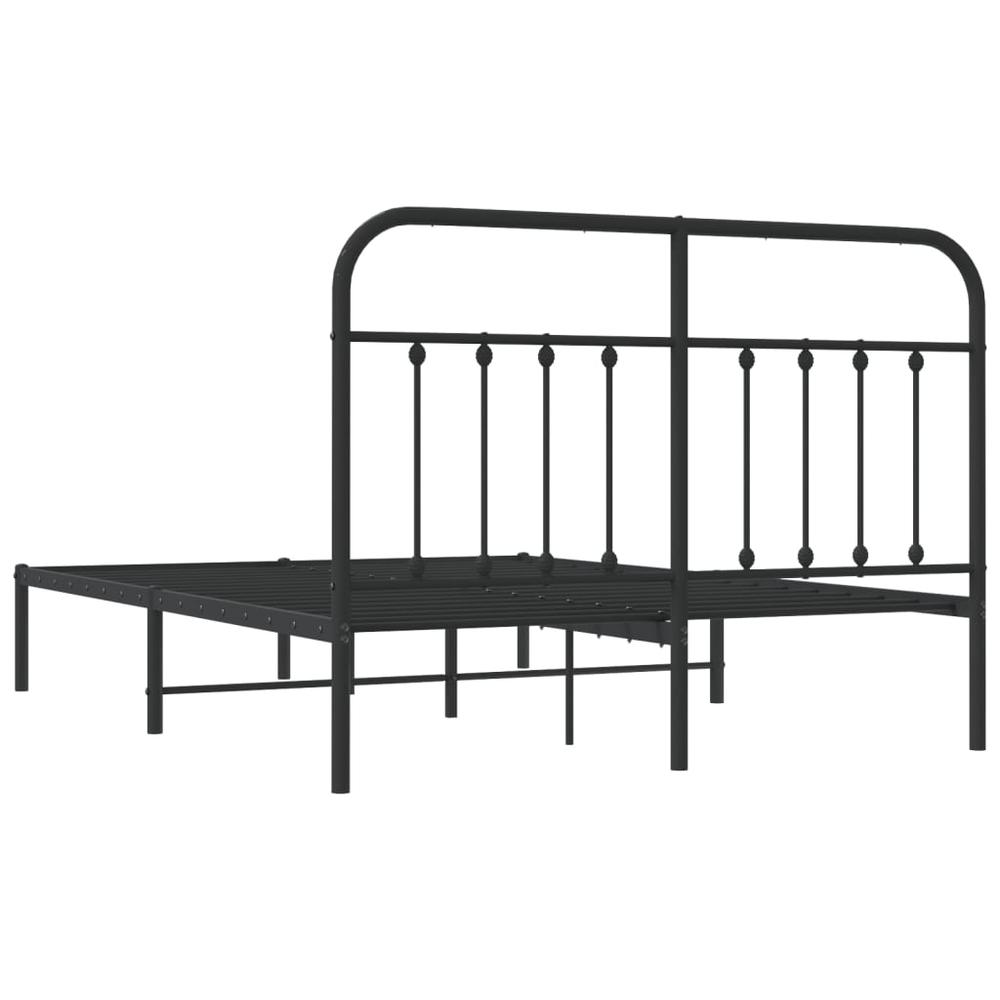 Metal Bed Frame with Headboard Black 59.1"x78.7". Picture 7