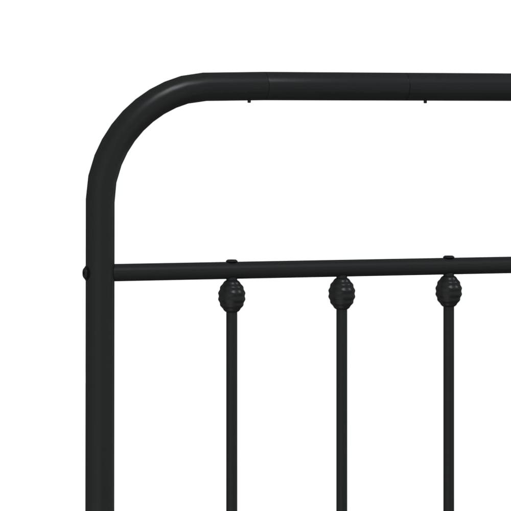 Metal Bed Frame with Headboard Black 59.1"x78.7". Picture 8