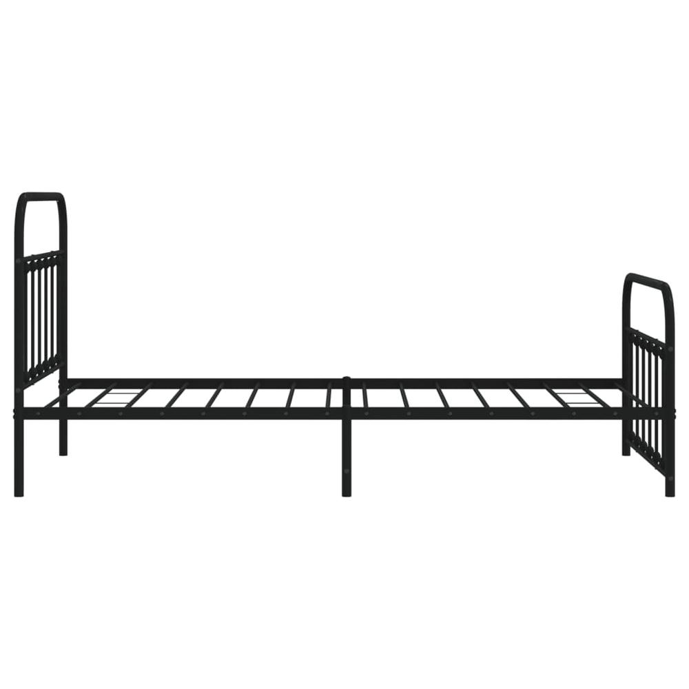 Metal Bed Frame with Headboard and Footboard Black 39.4"x78.7". Picture 6