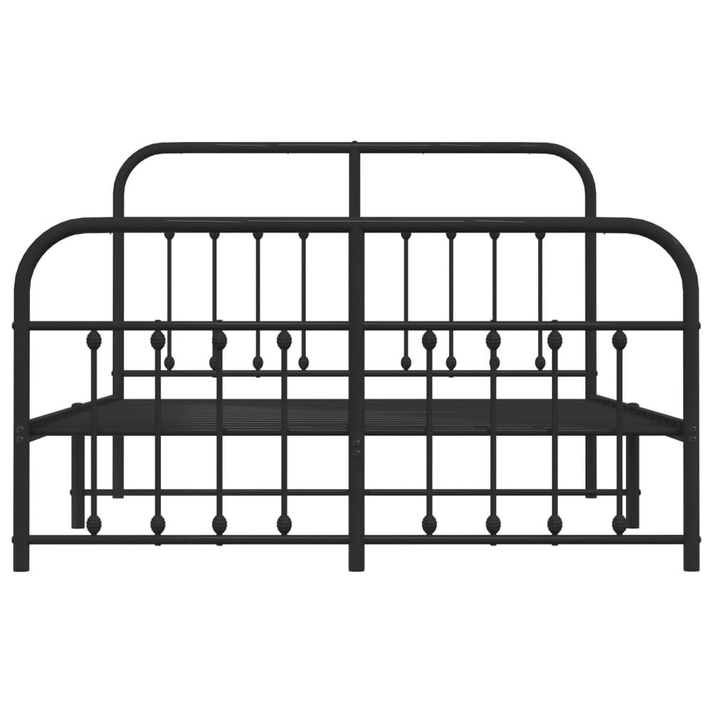 Metal Bed Frame with Headboard and Footboard Black 59.1"x78.7". Picture 5