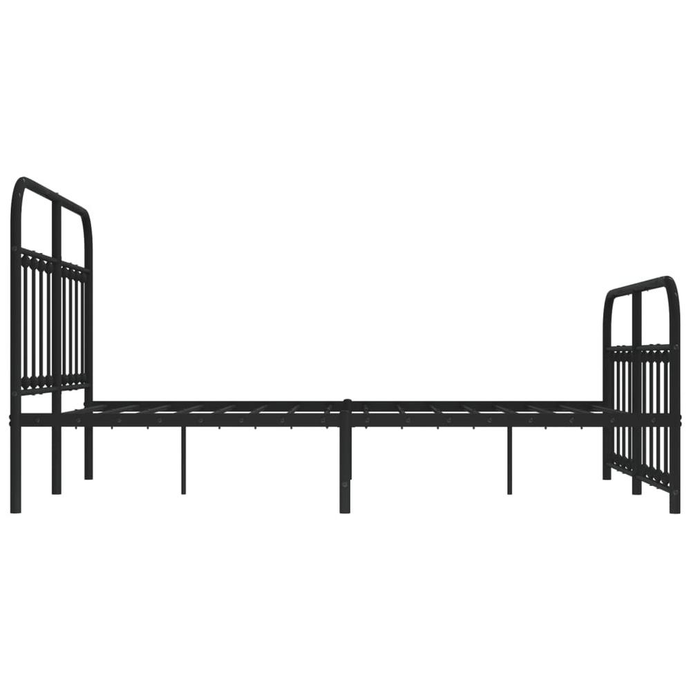 Metal Bed Frame with Headboard and Footboard Black 59.1"x78.7". Picture 6