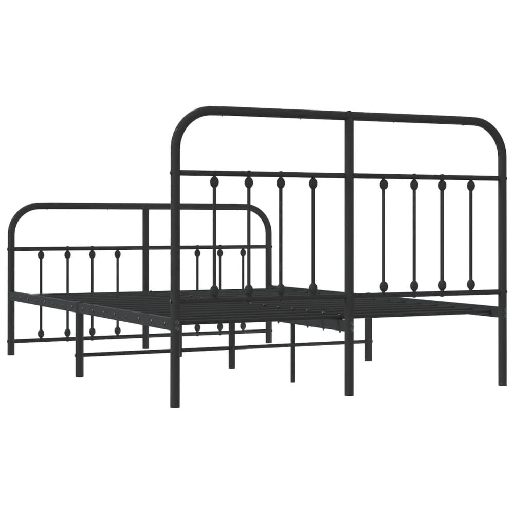 Metal Bed Frame with Headboard and Footboard Black 59.1"x78.7". Picture 7
