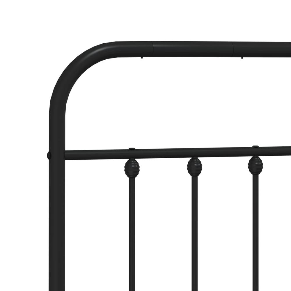 Metal Bed Frame with Headboard and Footboard Black 59.1"x78.7". Picture 8