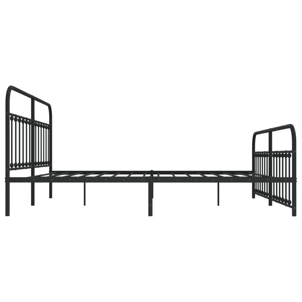 Metal Bed Frame with Headboard and Footboard Black 76"x79.9" King. Picture 6