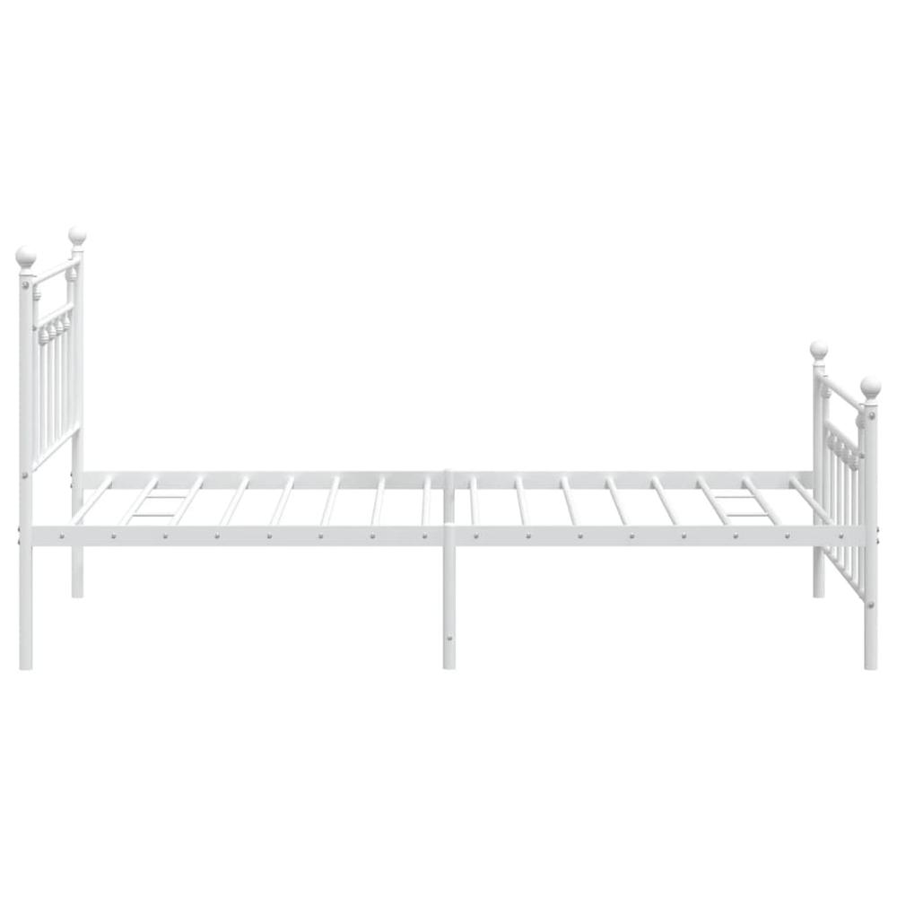Metal Bed Frame with Headboard and Footboard White 39.4"x78.7". Picture 6