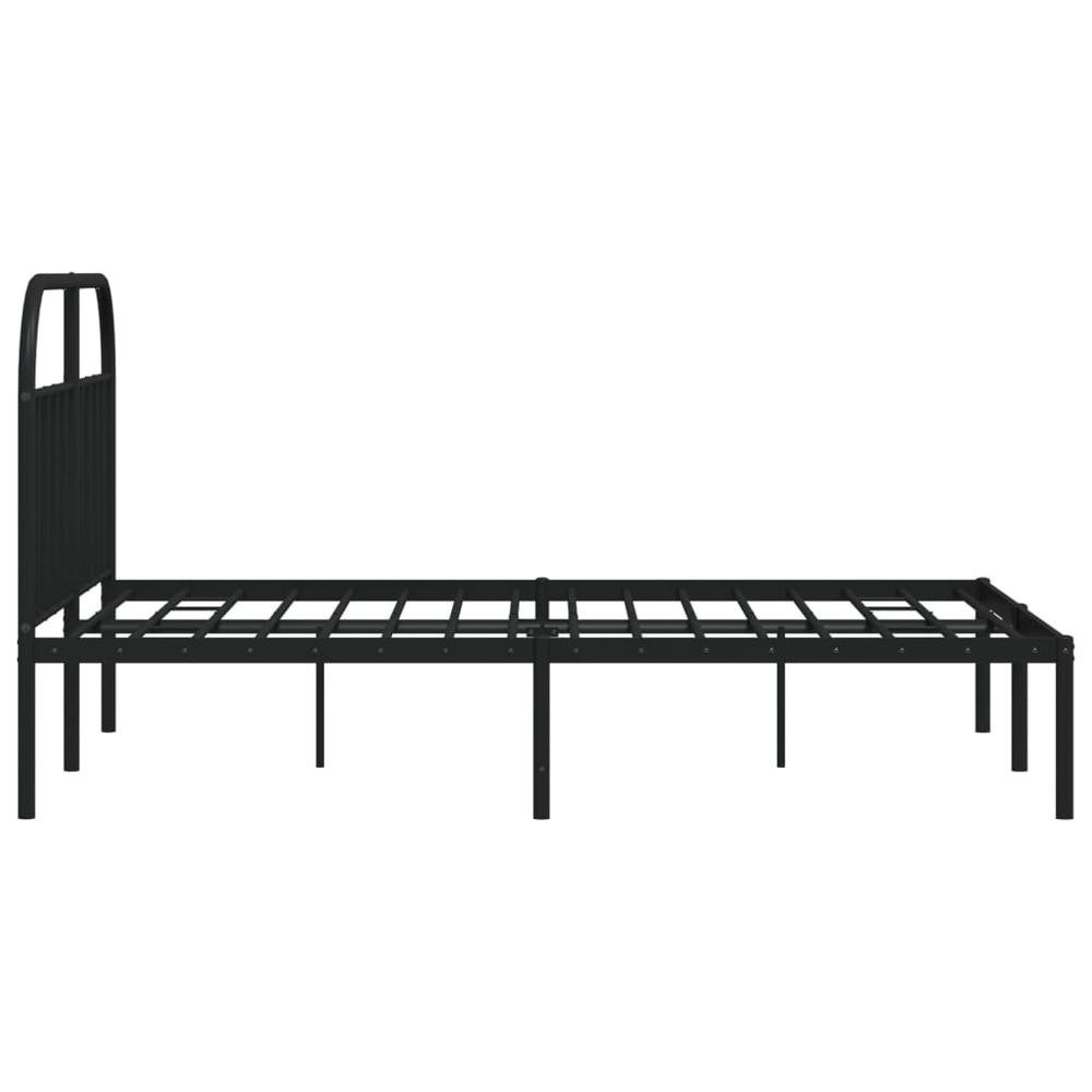 Metal Bed Frame with Headboard Black 59.8"x78.7". Picture 6