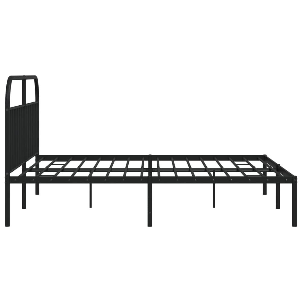 Metal Bed Frame with Headboard Black 76"x79.9" King. Picture 6
