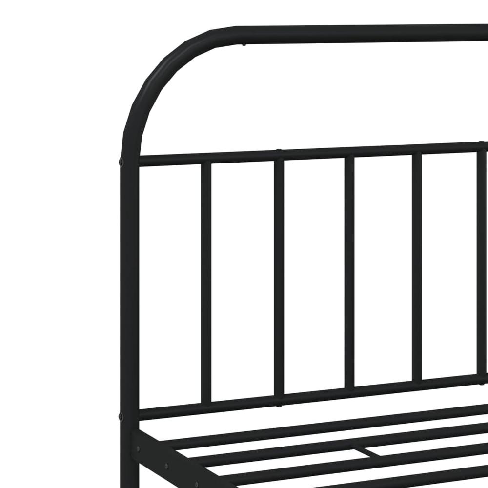 Metal Bed Frame with Headboard Black 76"x79.9" King. Picture 8