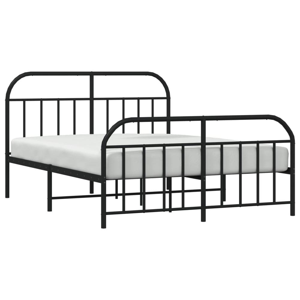 Metal Bed Frame with Headboard and Footboard Black 59.8"x78.7". Picture 3