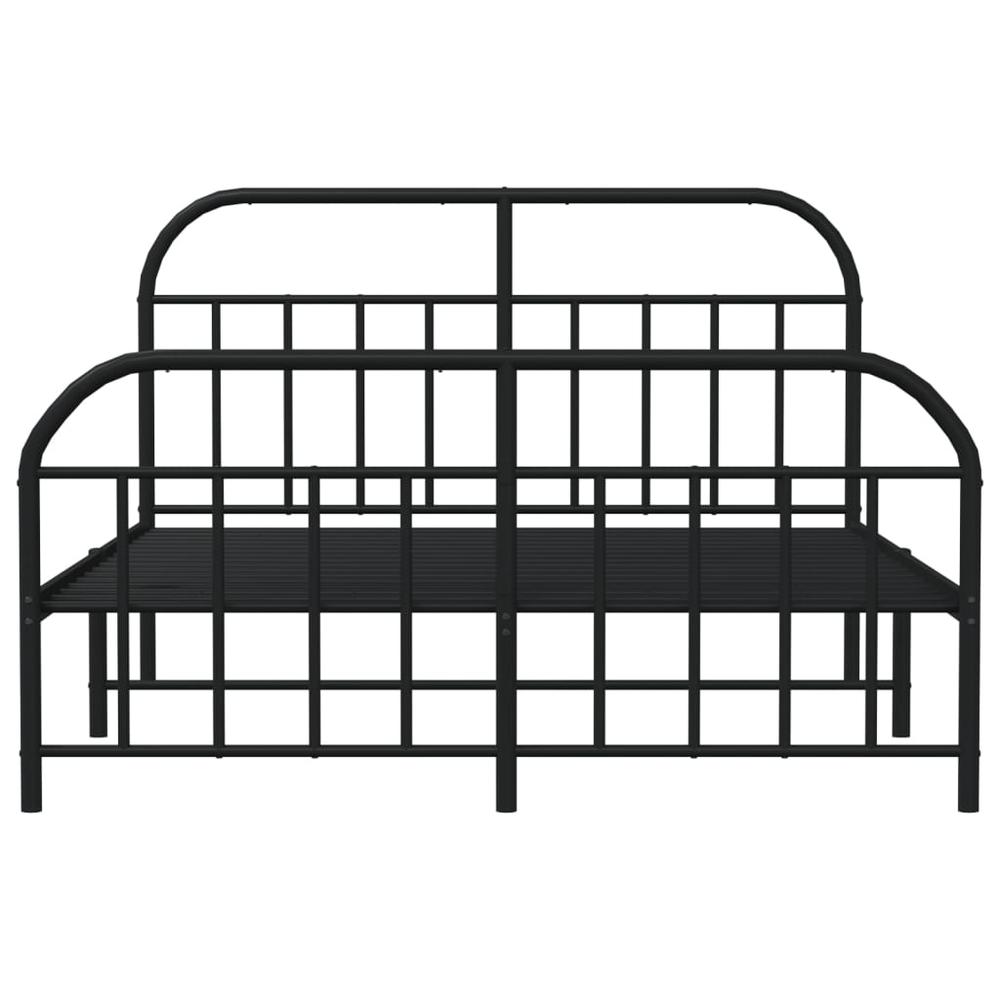 Metal Bed Frame with Headboard and Footboard Black 59.8"x78.7". Picture 5