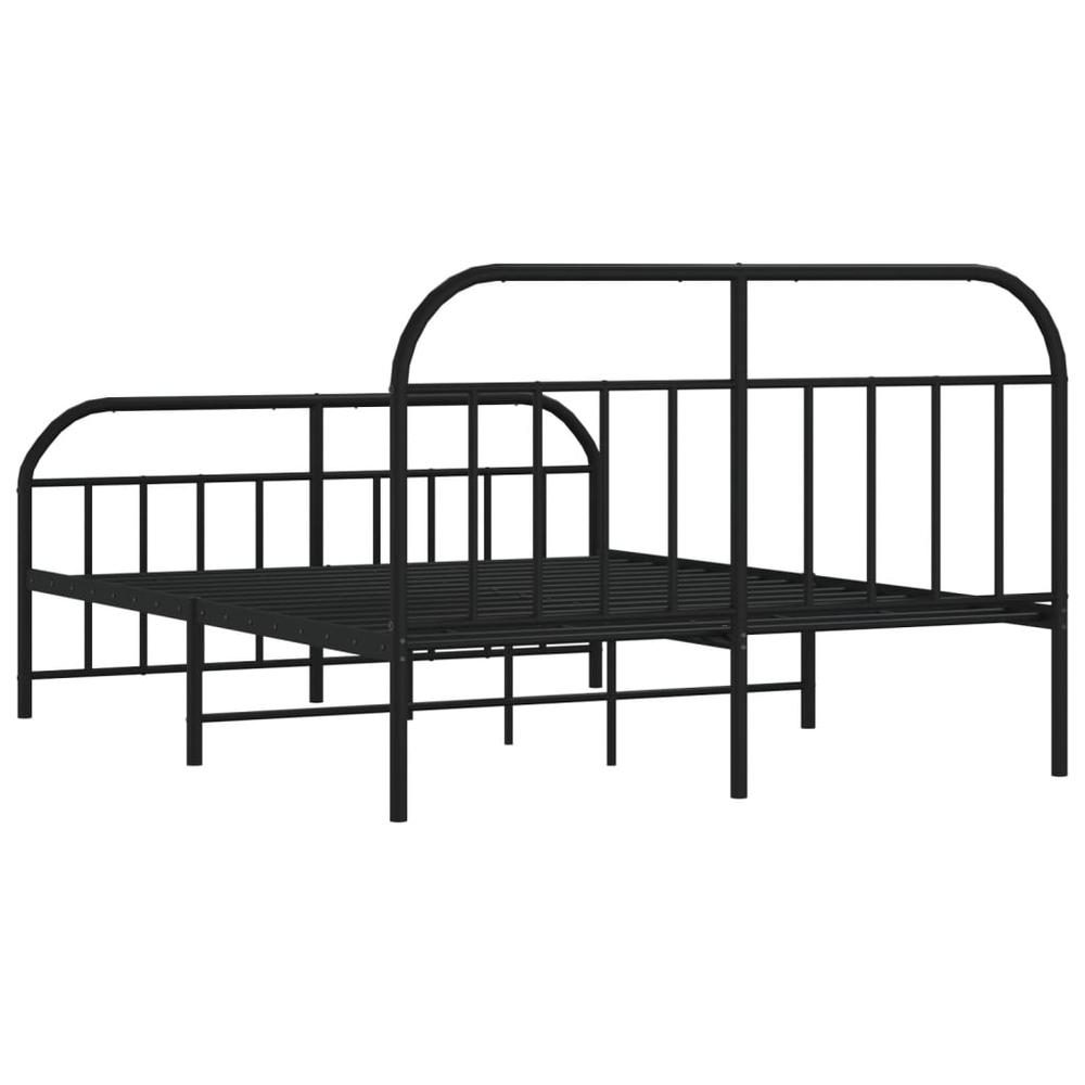 Metal Bed Frame with Headboard and Footboard Black 59.8"x78.7". Picture 7