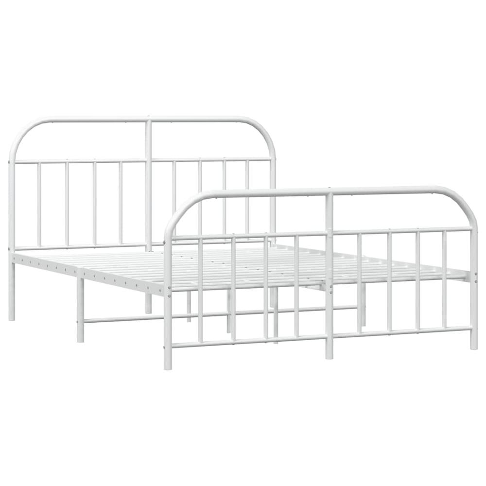 Metal Bed Frame with Headboard and Footboard White 59.8"x78.7". Picture 4