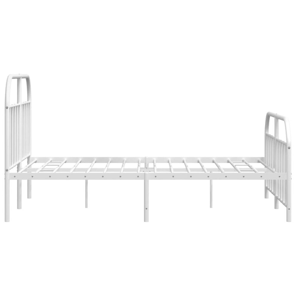 Metal Bed Frame with Headboard and Footboard White 59.8"x78.7". Picture 6