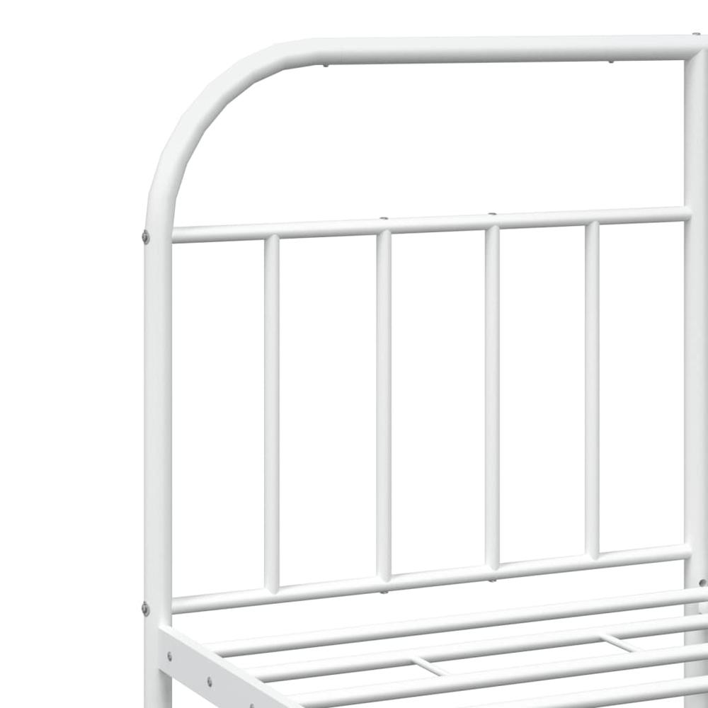 Metal Bed Frame with Headboard and Footboard White 59.8"x78.7". Picture 8