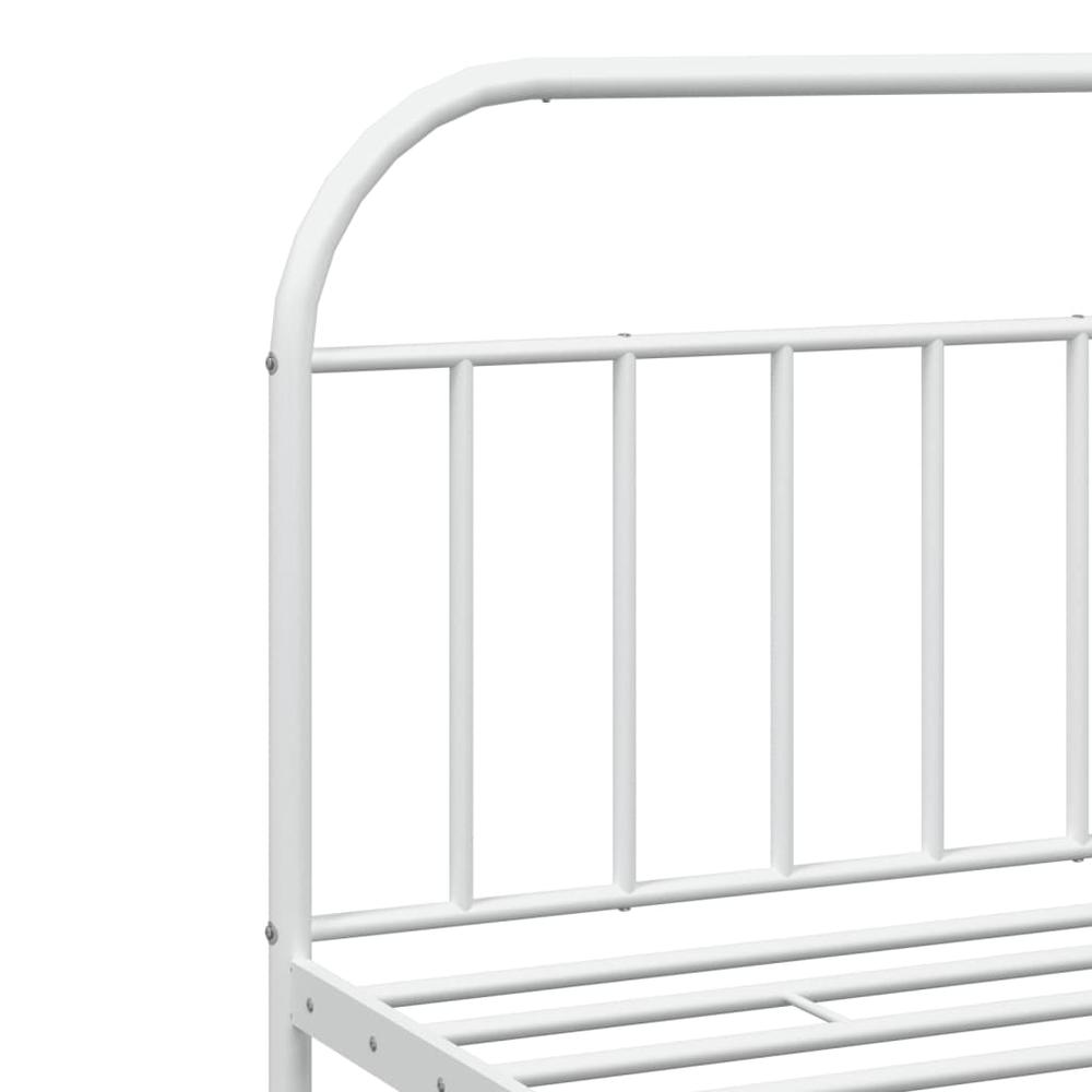 Metal Bed Frame with Headboard and Footboard White 76"x79.9" King. Picture 8