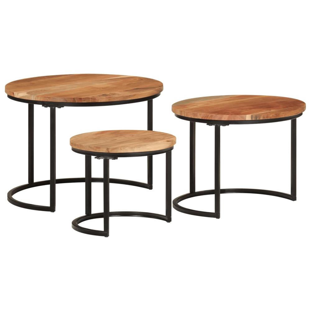 Nesting Tables 3 pcs Solid Wood Acacia. Picture 1